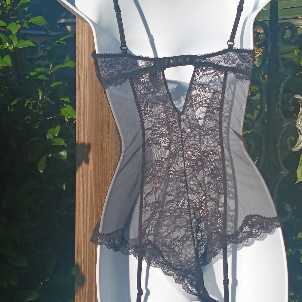 Victoria Secret Black Lsce Corset 34 D - Picture 10 of 11
